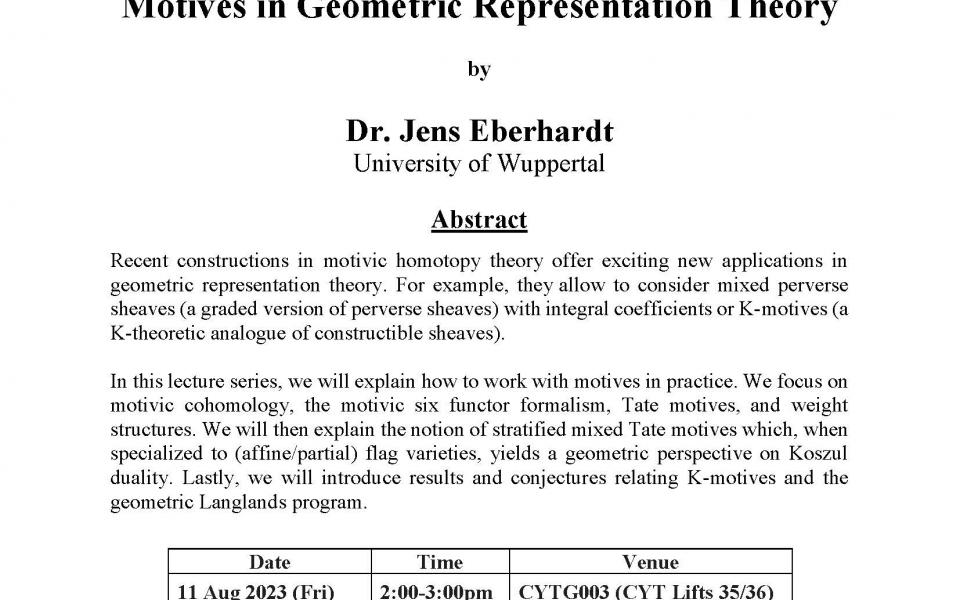Department Of Mathematics Algebra And Geometry Seminar Motives In Department of mathematics algebra and geometry seminar motives in
